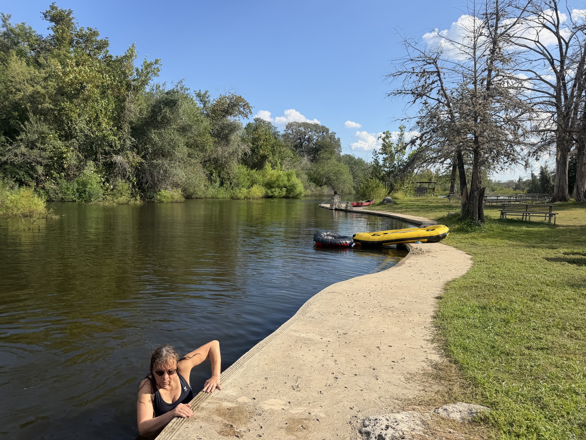 Swimming at Paradise Canyon, a Hill Country swimming hole on the Medina River